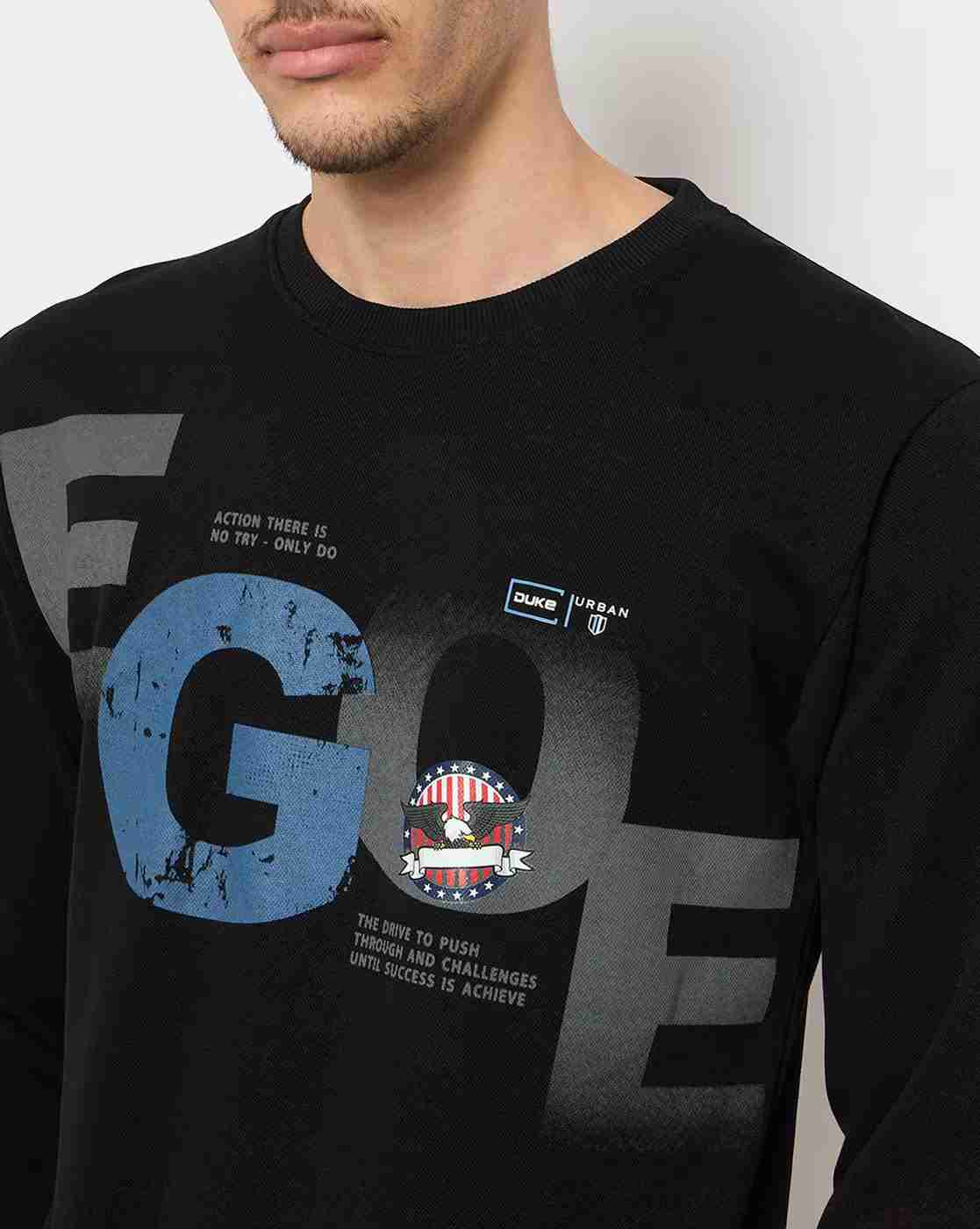 DUKE | Men Typographic Print Regular Fit Crew-Neck Sweatshirt|6