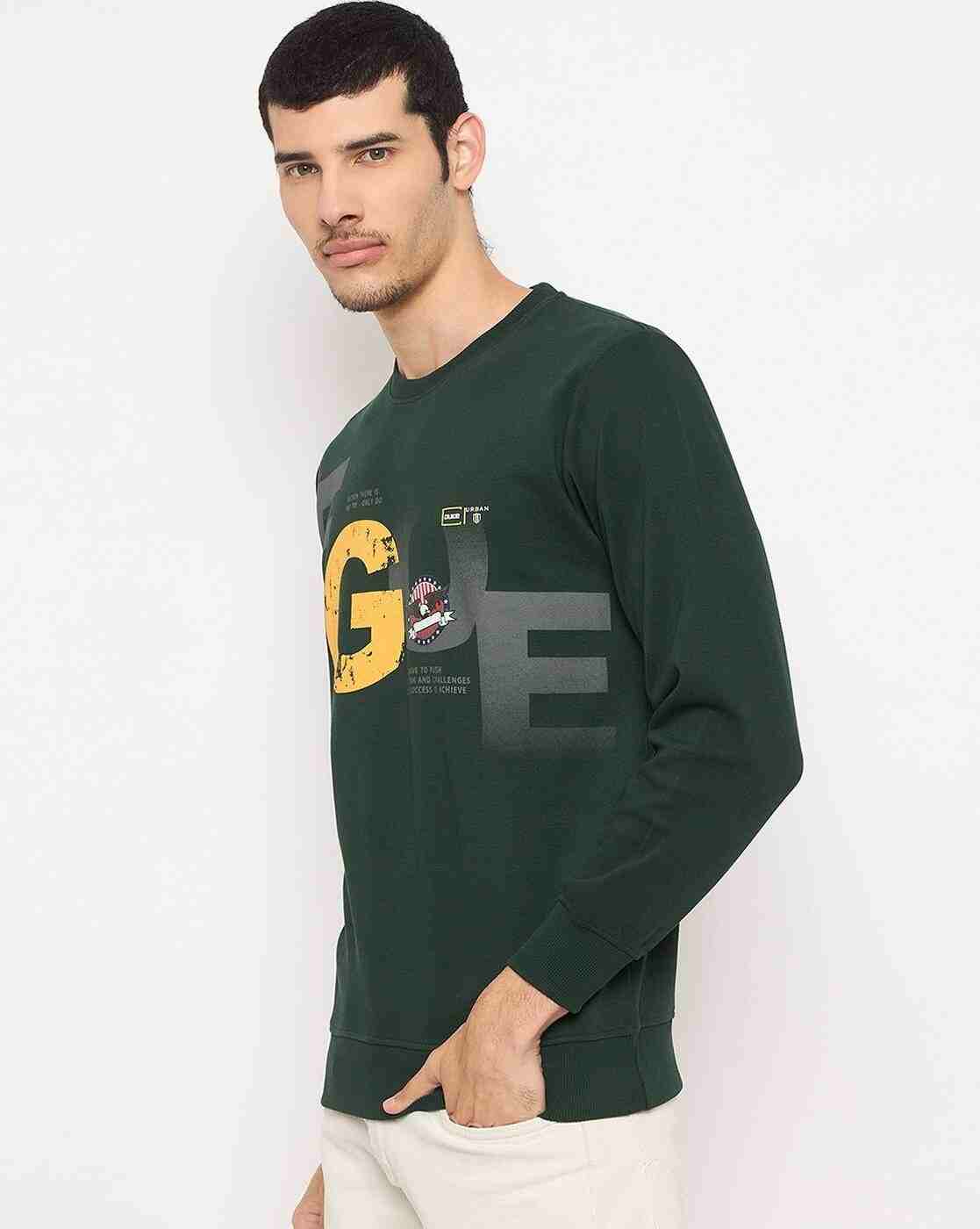 DUKE | Men Typographic Print Regular Fit Crew-Neck Sweatshirt|1