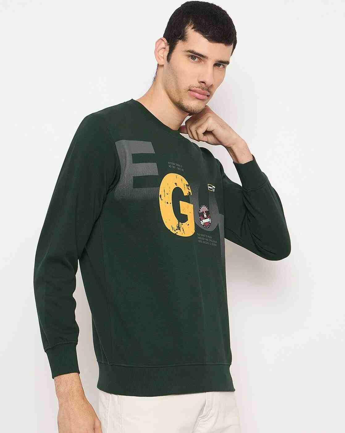 DUKE | Men Typographic Print Regular Fit Crew-Neck Sweatshirt|2