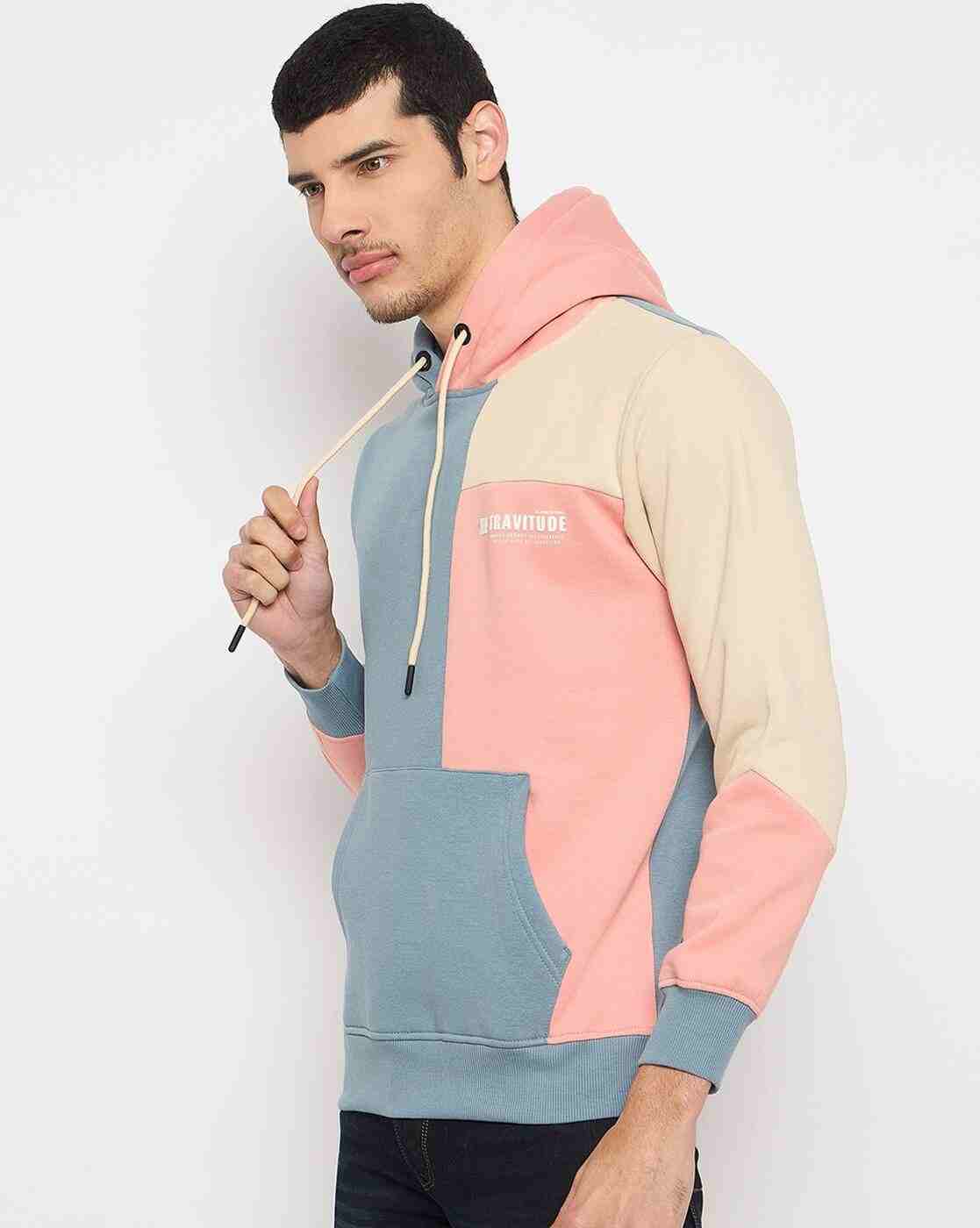 DUKE | Men Colourblock Regular Fit Hoodie with Kangaroo Pocket|1