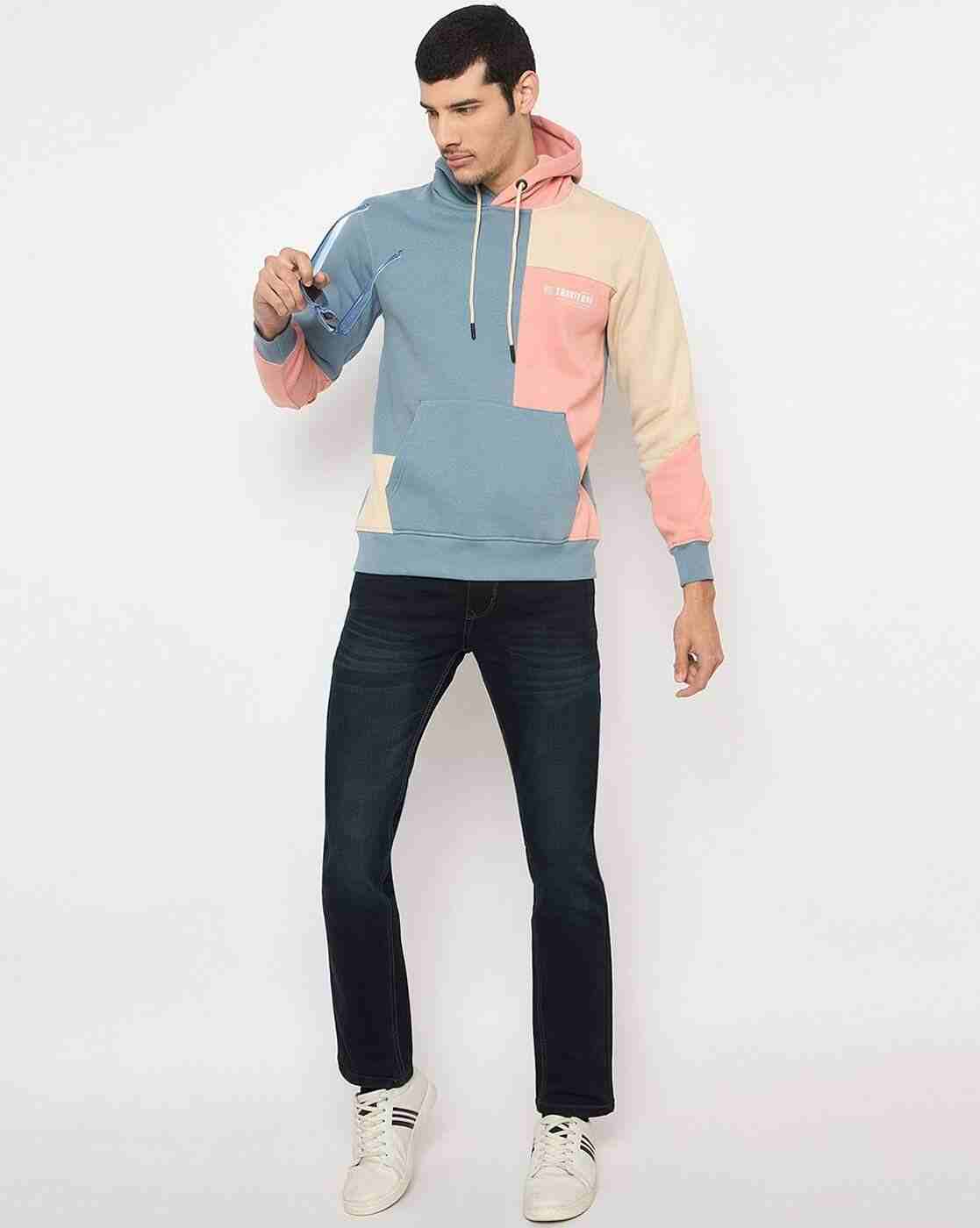 DUKE | Men Colourblock Regular Fit Hoodie with Kangaroo Pocket|5