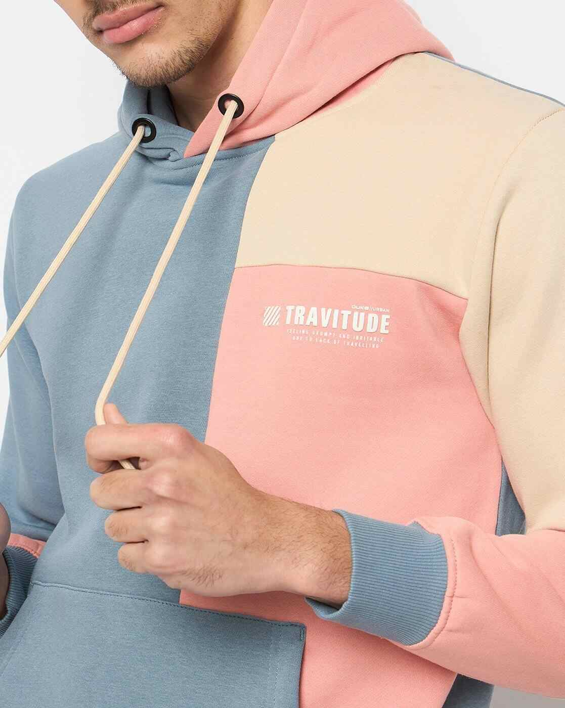 DUKE | Men Colourblock Regular Fit Hoodie with Kangaroo Pocket|6