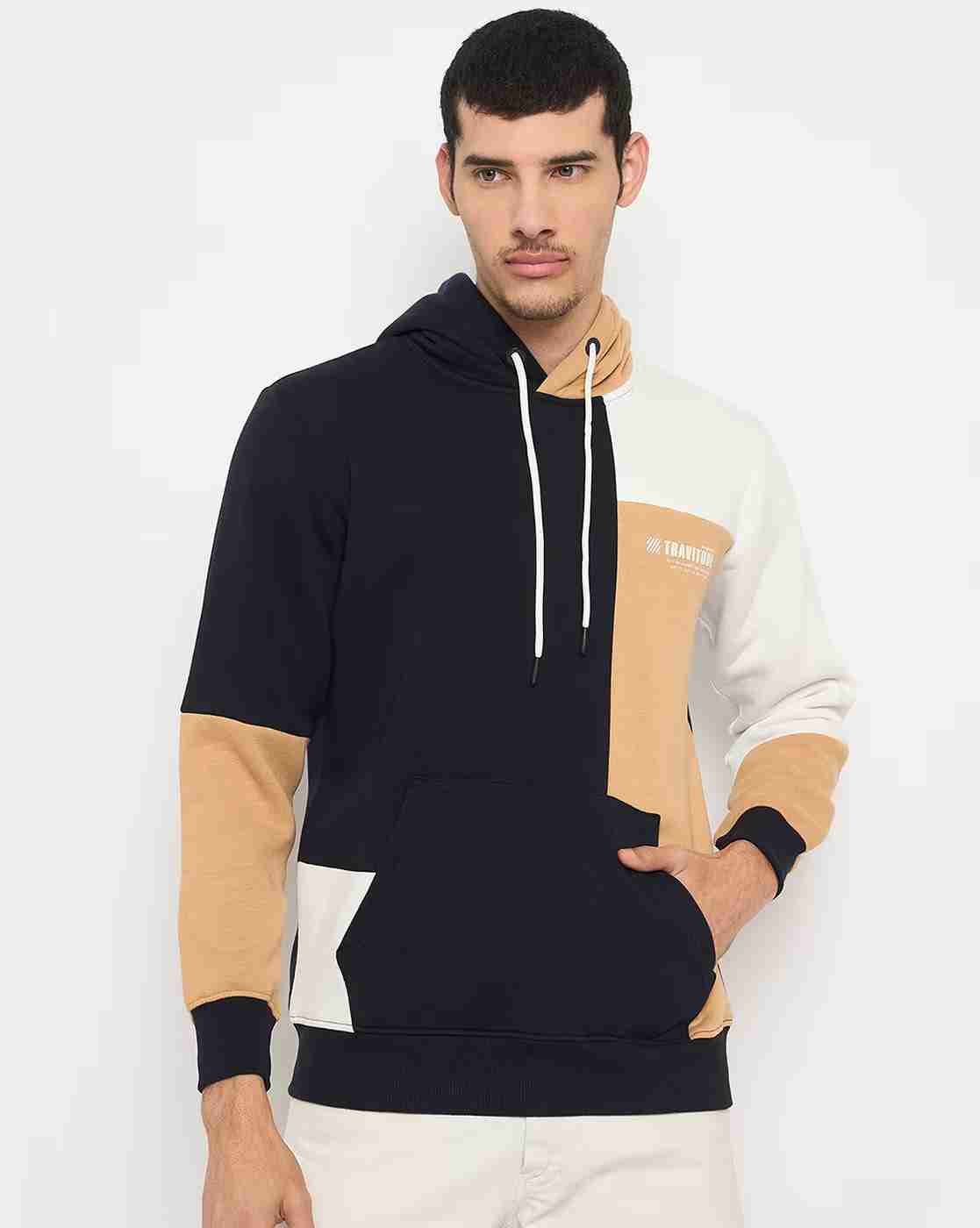 DUKE | Men Colourblock Regular Fit Hoodie with Kangaroo Pocket|0