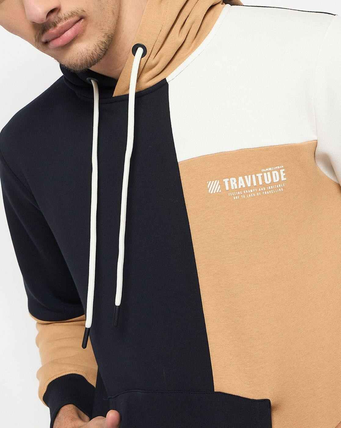 DUKE | Men Colourblock Regular Fit Hoodie with Kangaroo Pocket|6