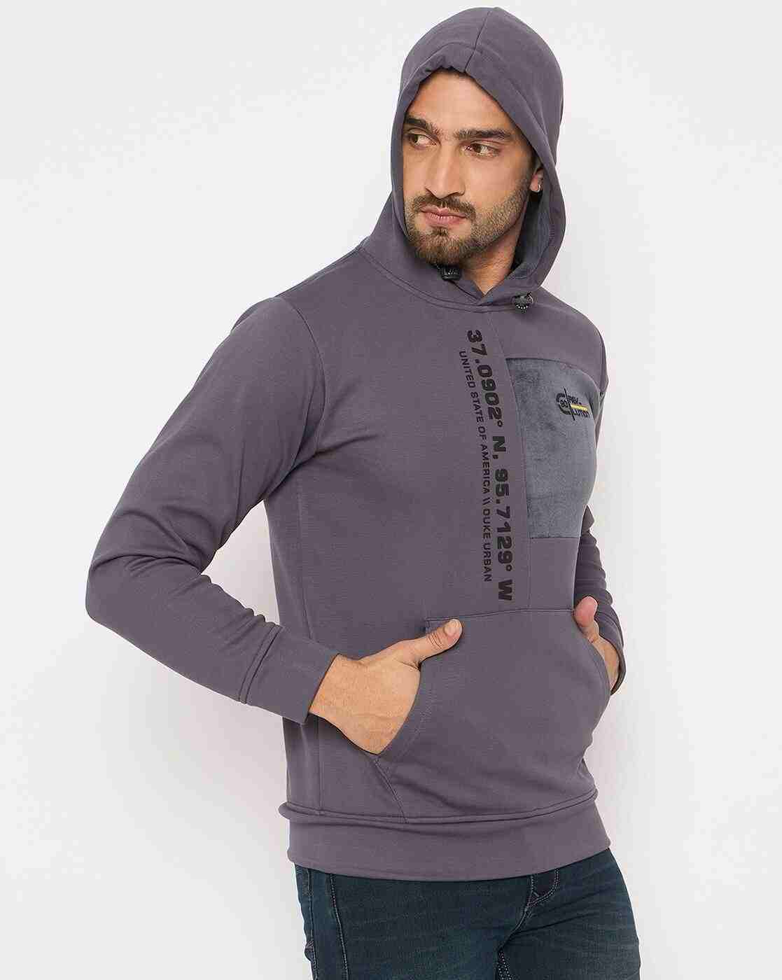 DUKE | Men Typographic Print Regular Fit Hoodie|2