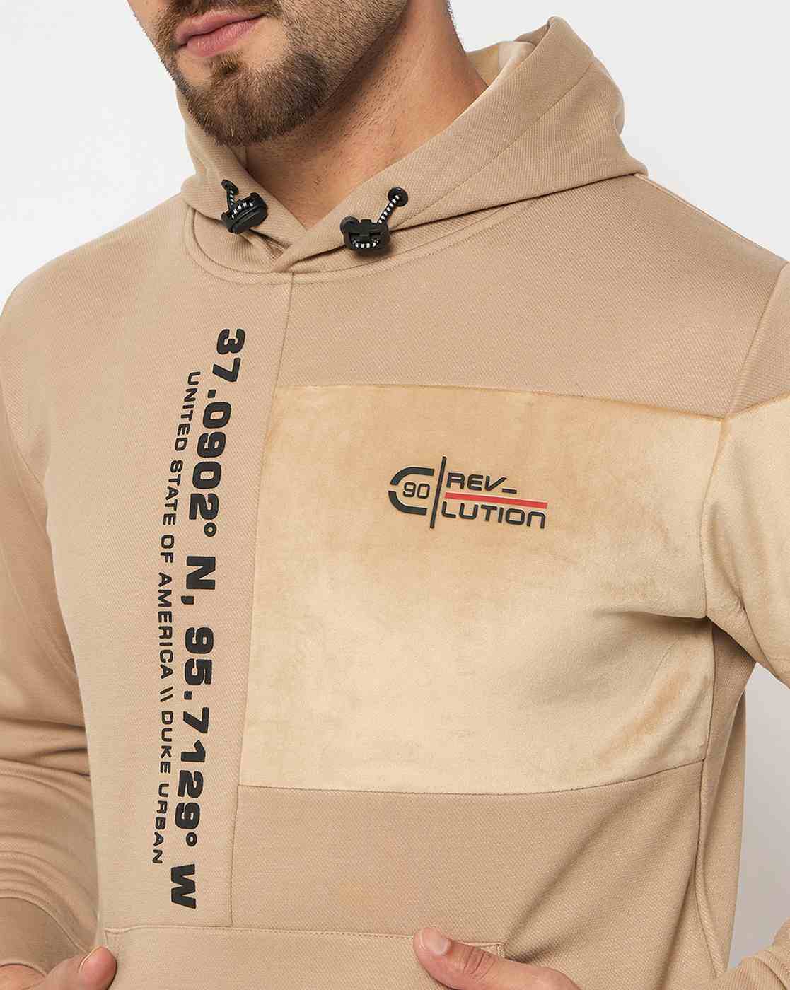 DUKE | Men Typographic Print Regular Fit Hoodie|6