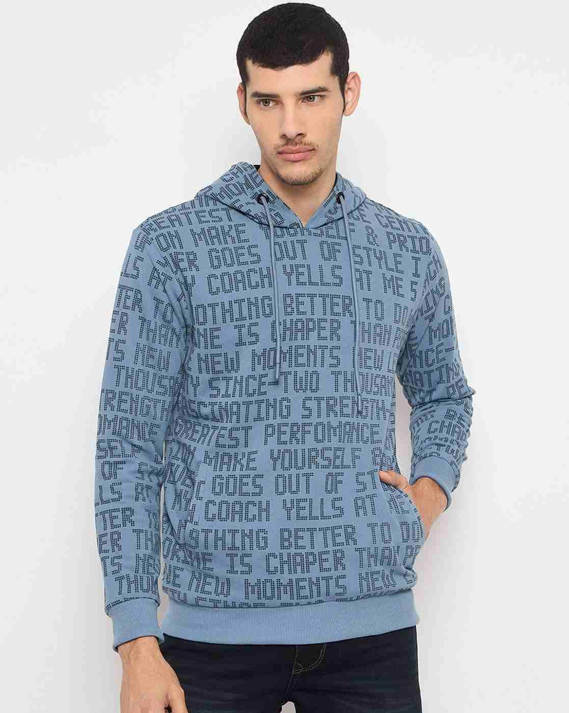 Men Typographic Print Regular Fit Reversible Hoodie