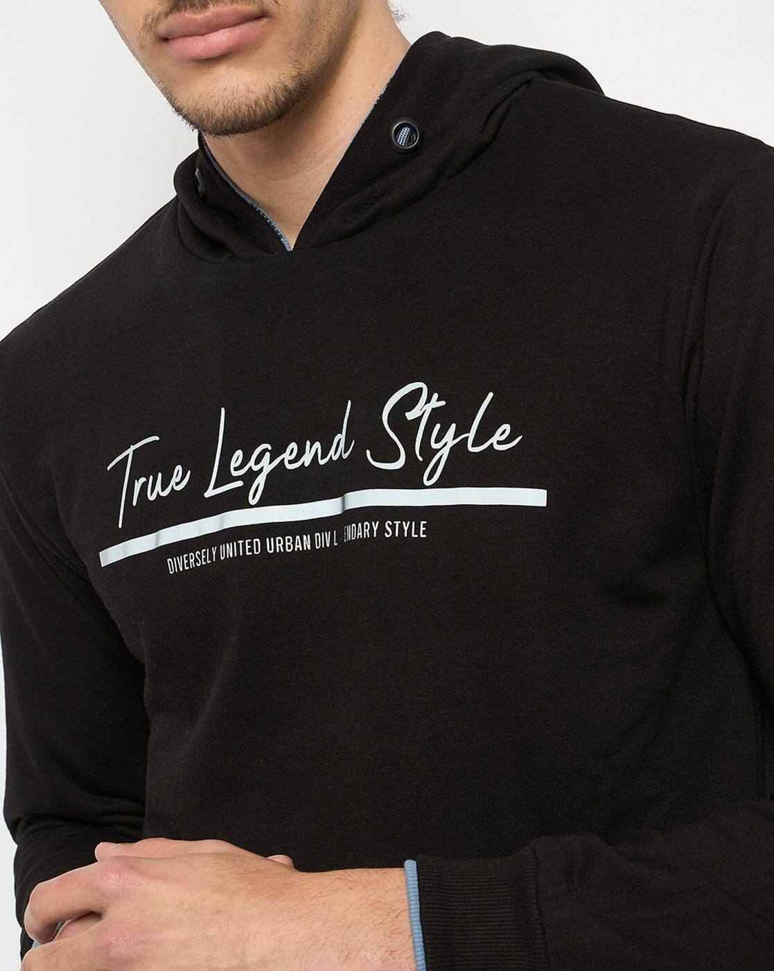 DUKE | Men Typographic Print Regular Fit Reversible Hoodie|8