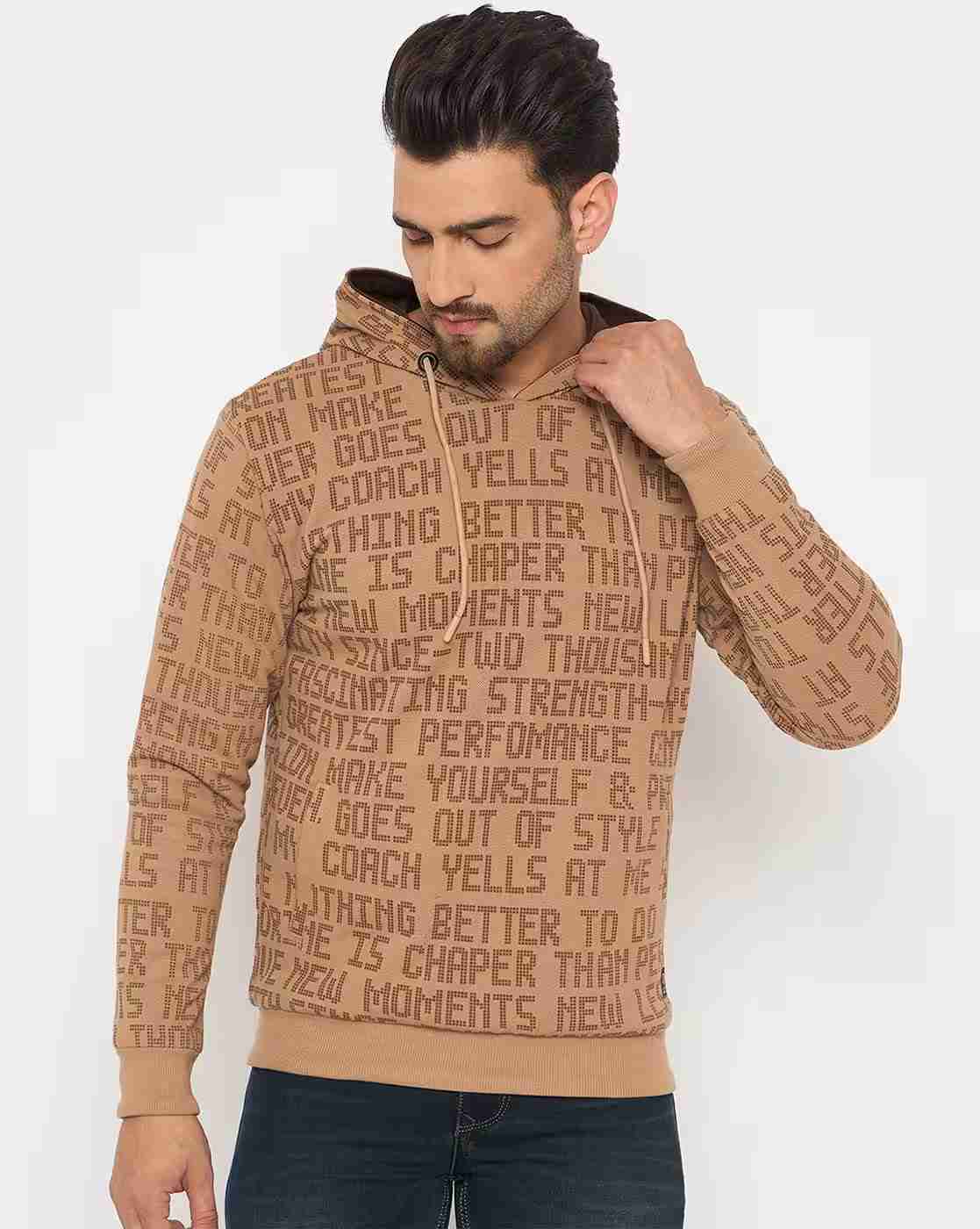 DUKE | Men Typographic Print Regular Fit Reversible Hoodie|0