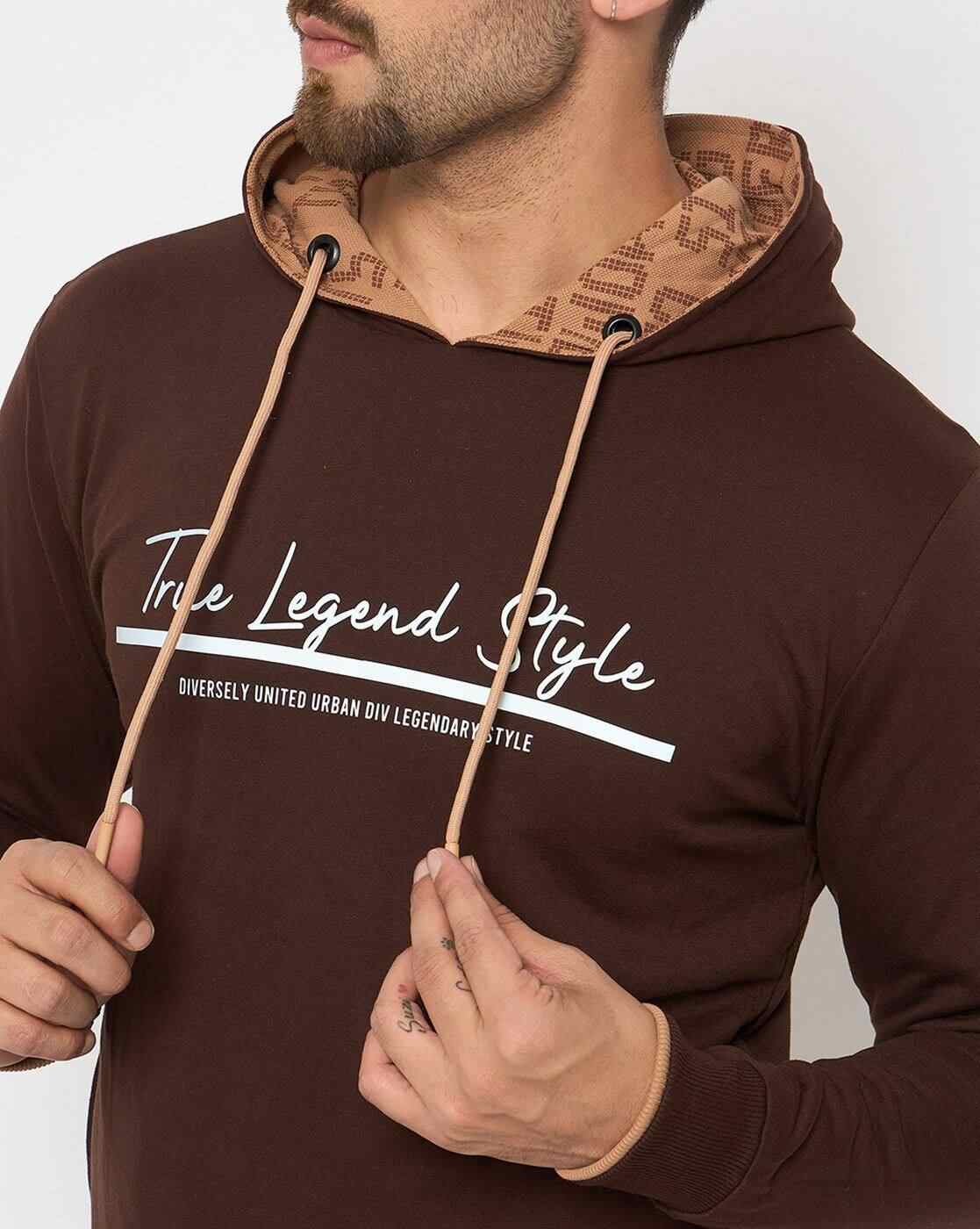 DUKE | Men Typographic Print Regular Fit Reversible Hoodie|8