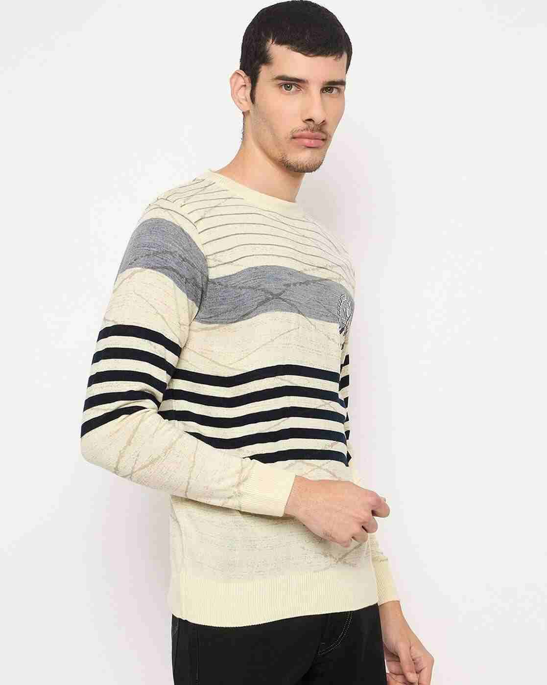 DUKE | Men Striped Regular Fit Crew-Neck Pullover|2