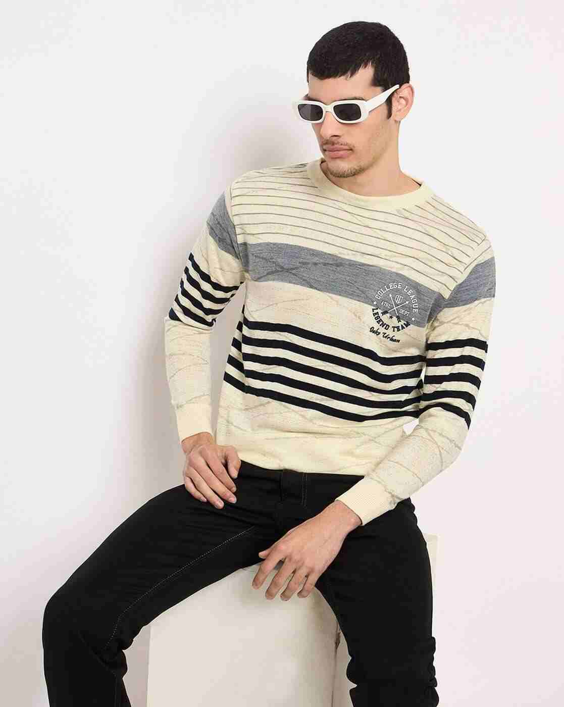 DUKE | Men Striped Regular Fit Crew-Neck Pullover|4