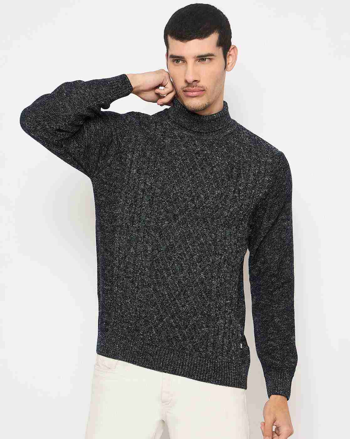 DUKE | Men Cable-Knit Regular Fit Turtleneck Pullover|0