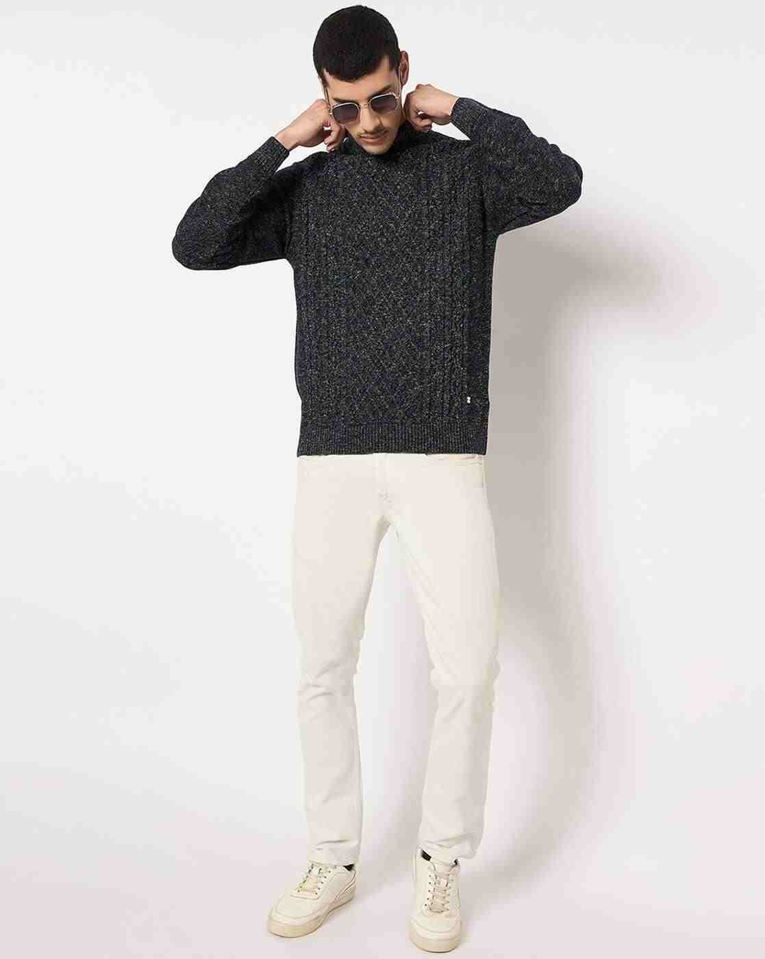 DUKE | Men Cable-Knit Regular Fit Turtleneck Pullover|5