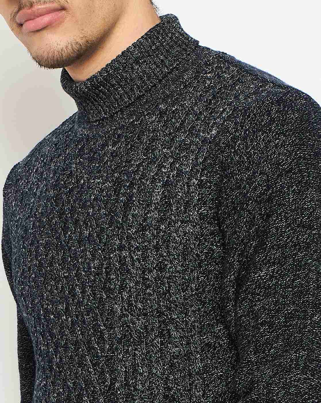 DUKE | Men Cable-Knit Regular Fit Turtleneck Pullover|6