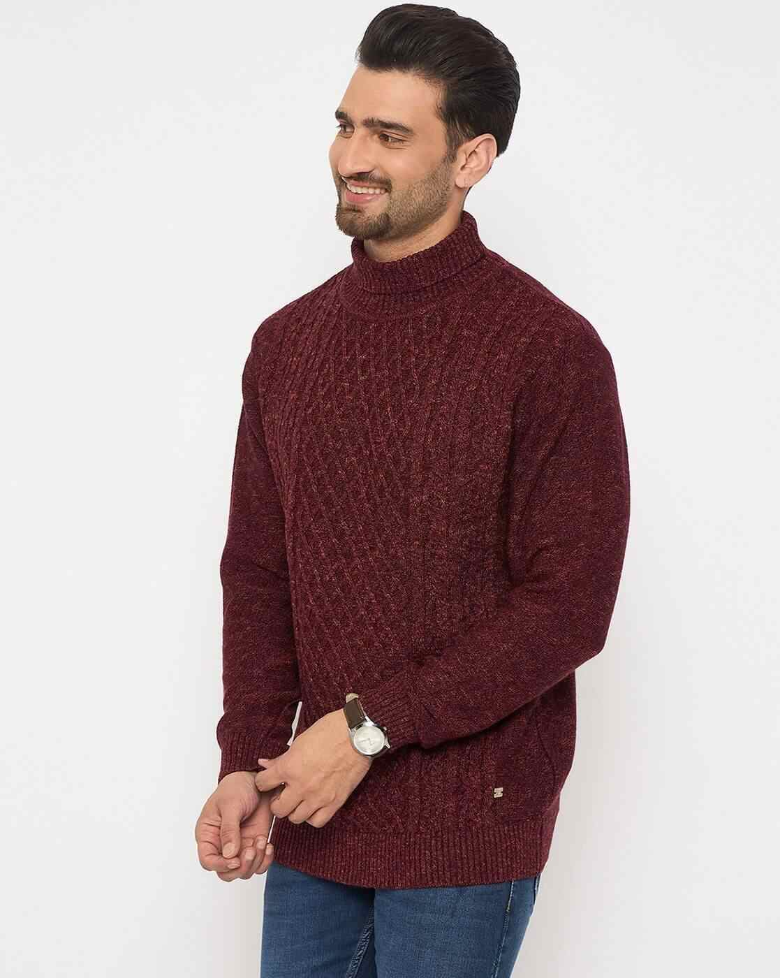 DUKE | Men Cable-Knit Regular Fit Turtleneck Pullover|1