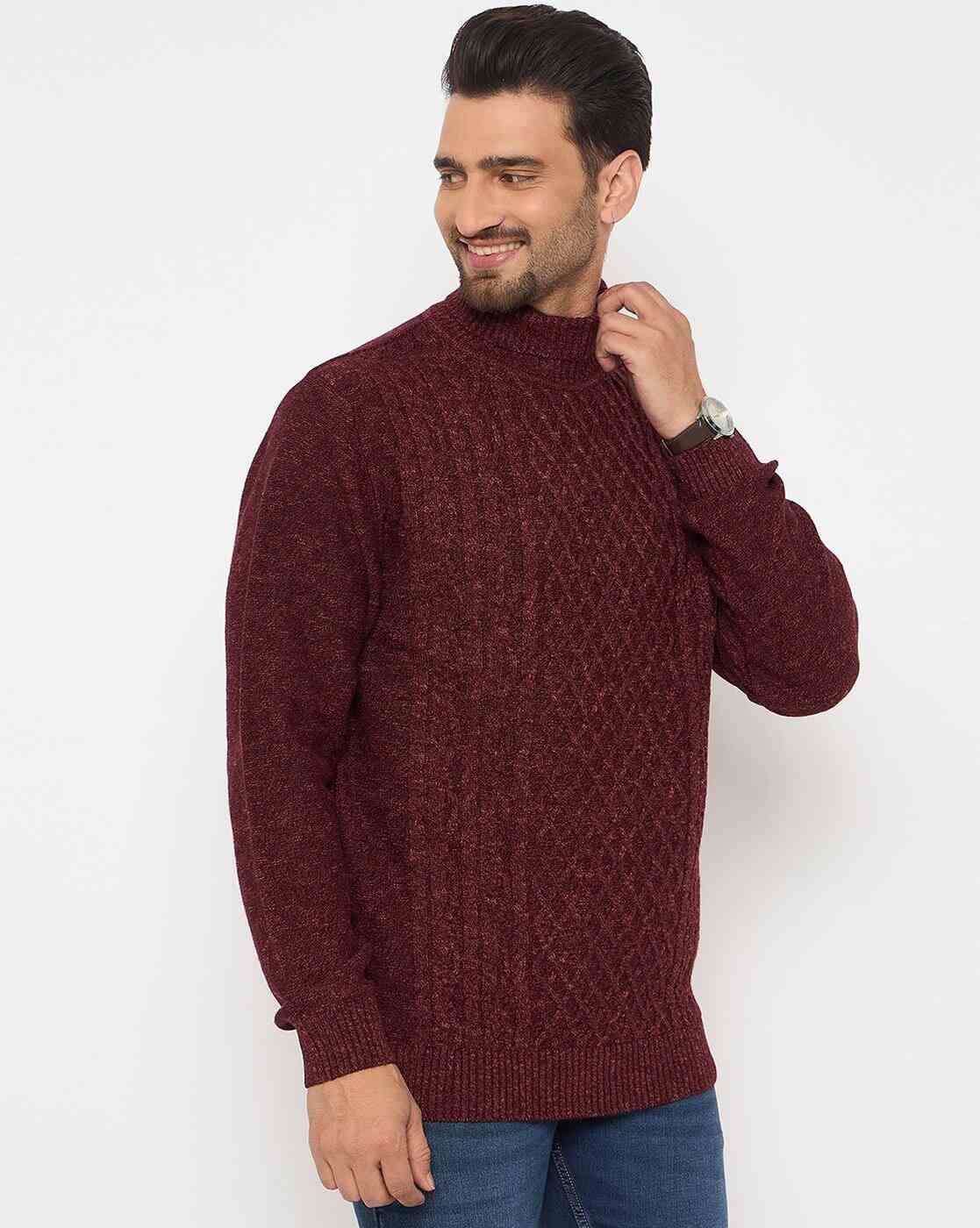 DUKE | Men Cable-Knit Regular Fit Turtleneck Pullover|2
