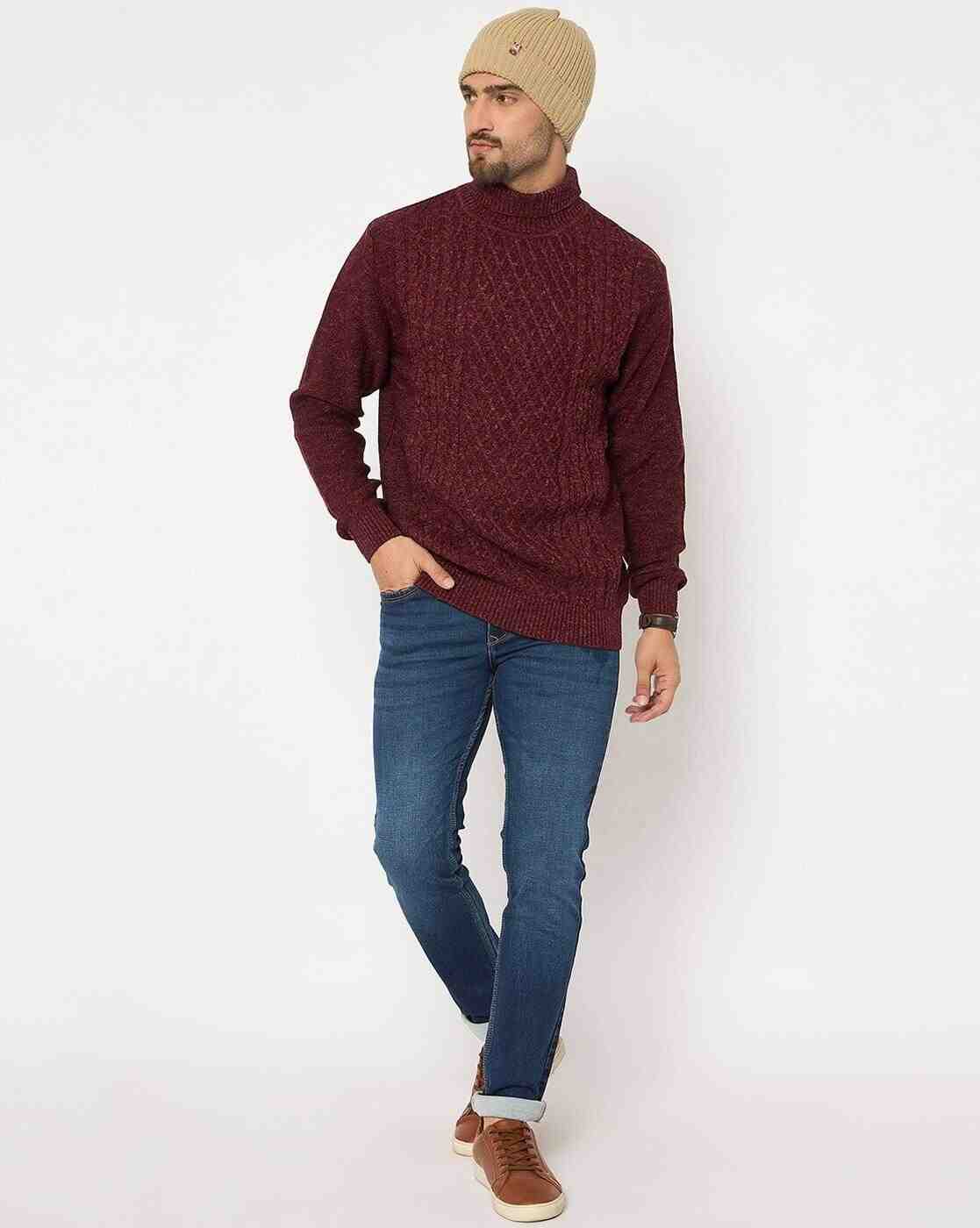 DUKE | Men Cable-Knit Regular Fit Turtleneck Pullover|5