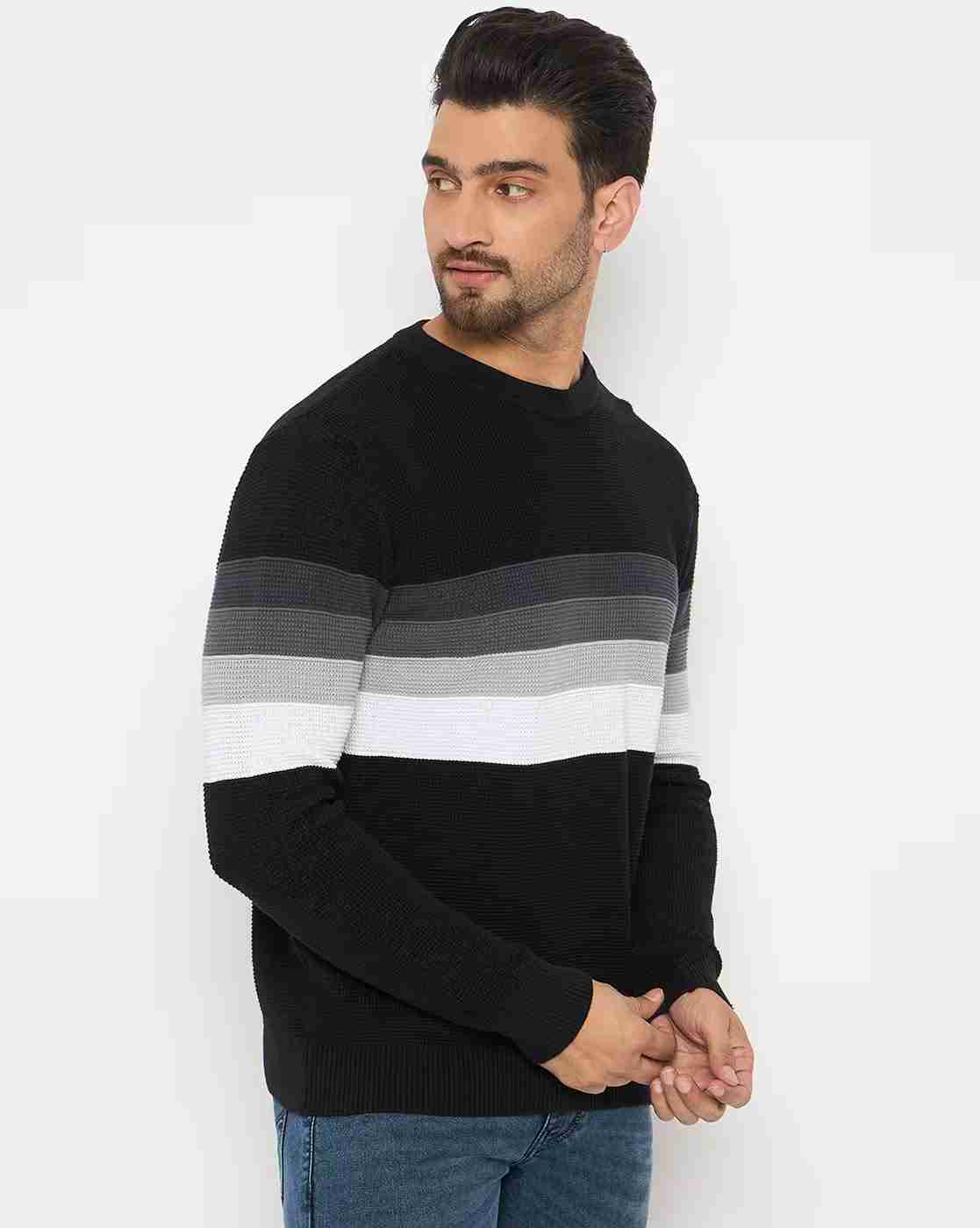 DUKE | Men Striped Regular Fit Crew-Neck Pullover|2