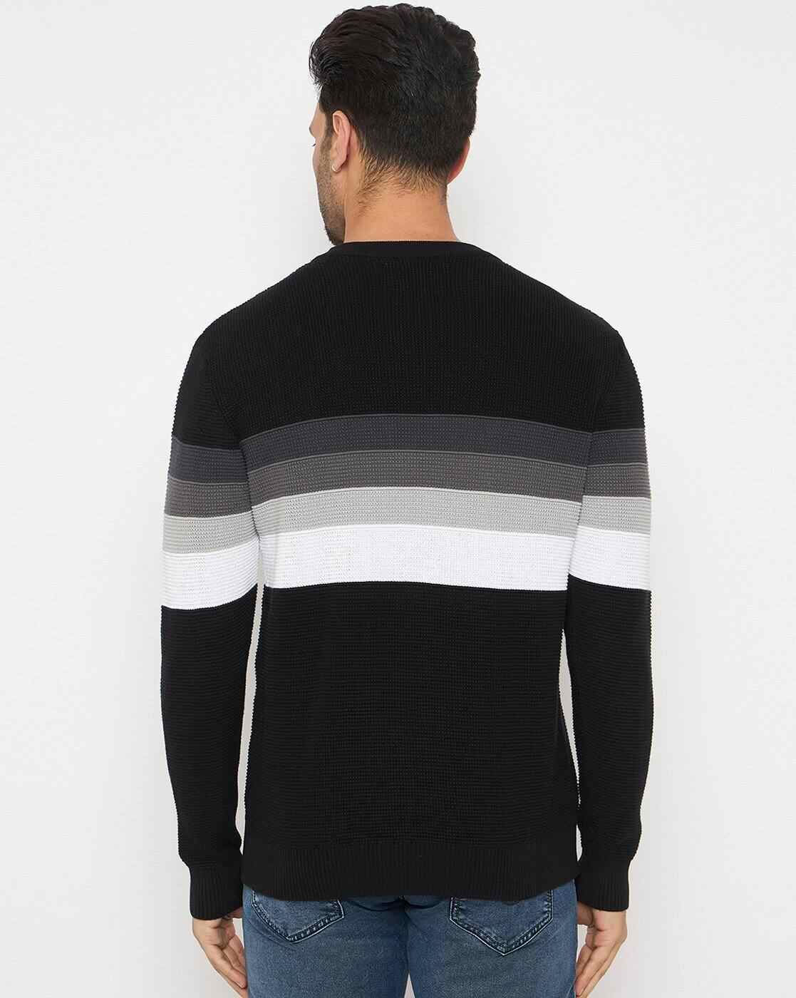 DUKE | Men Striped Regular Fit Crew-Neck Pullover|3