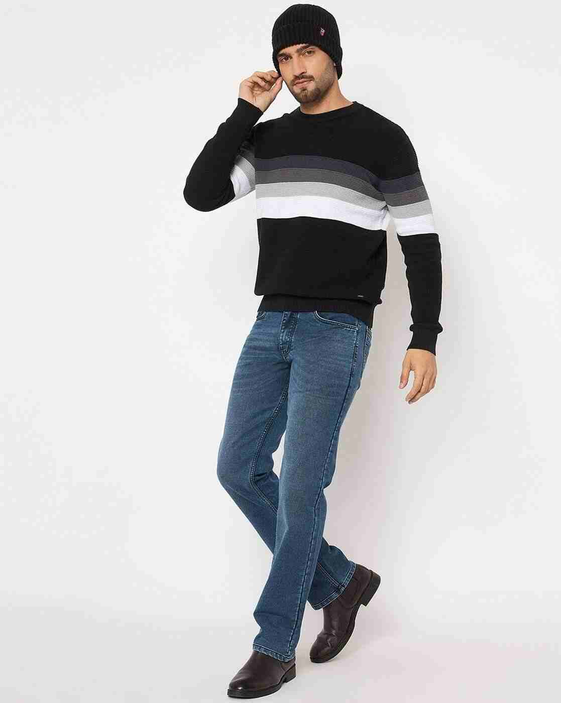 DUKE | Men Striped Regular Fit Crew-Neck Pullover|5