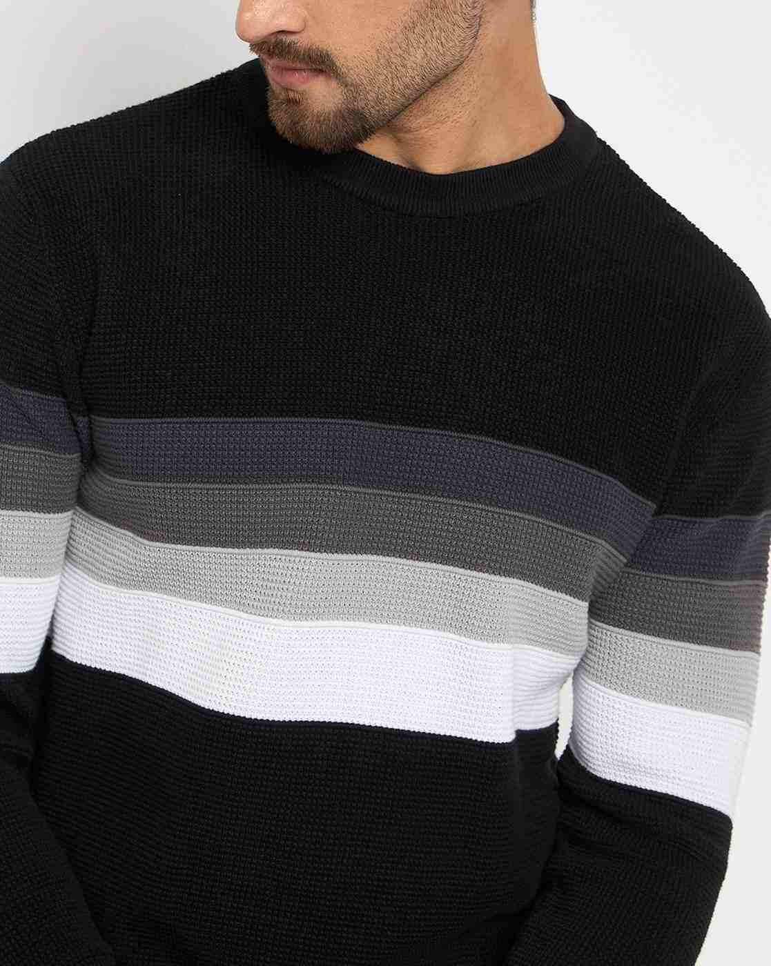 DUKE | Men Striped Regular Fit Crew-Neck Pullover|6