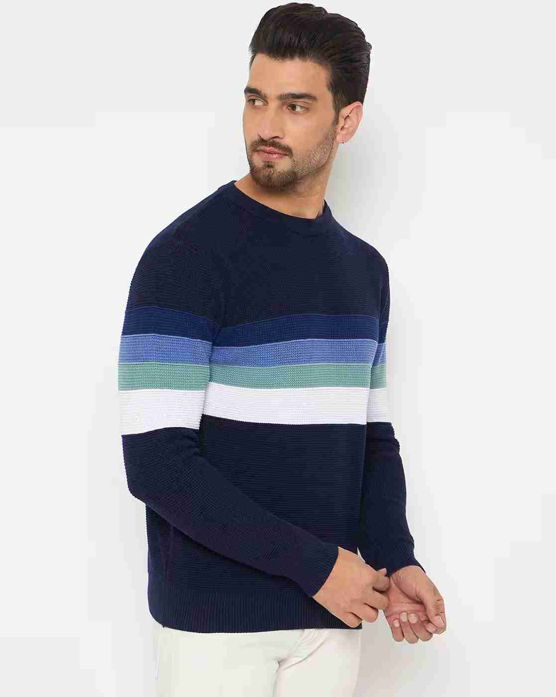 DUKE | Men Striped Regular Fit Crew-Neck Pullover|2