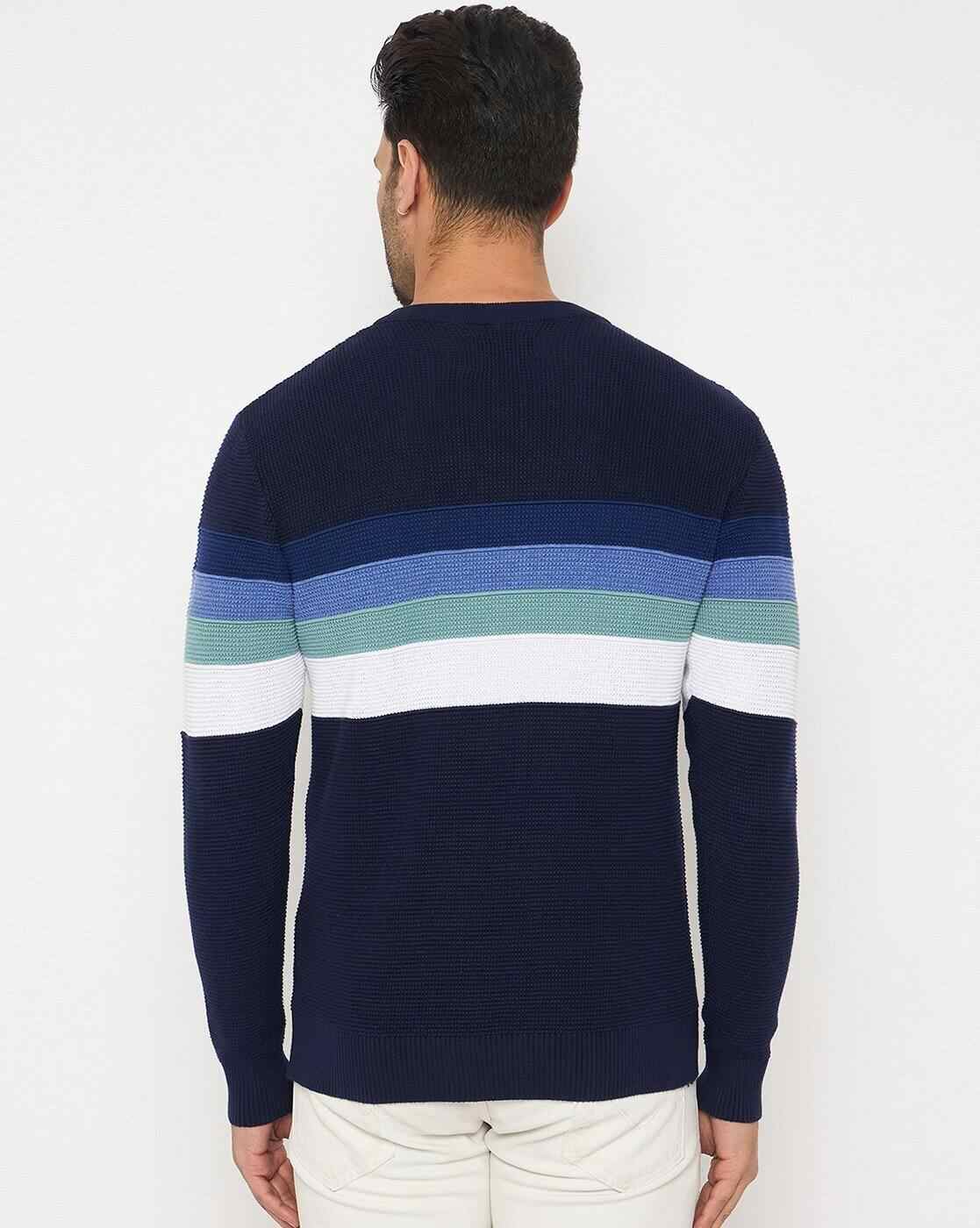 DUKE | Men Striped Regular Fit Crew-Neck Pullover|3