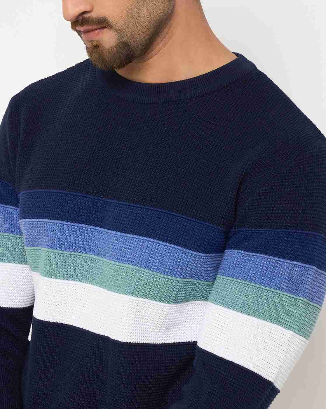 DUKE | Men Striped Regular Fit Crew-Neck Pullover|6