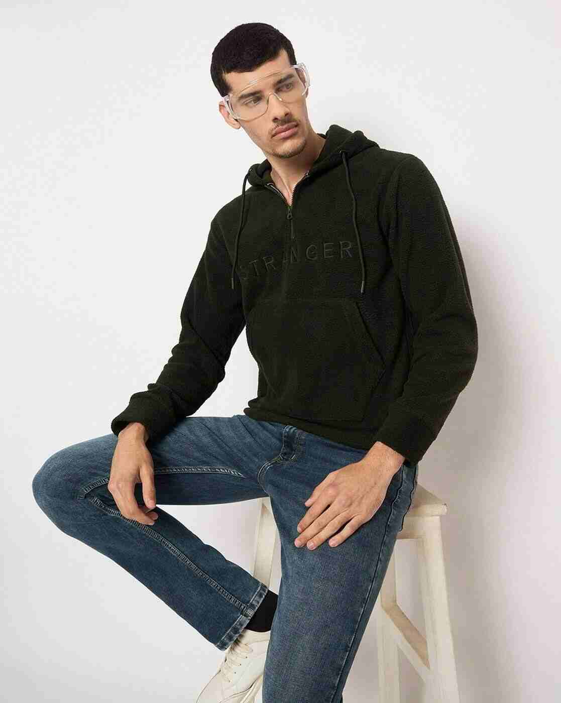 DUKE | Men Typographic Print Regular Fit Hoodie with Kangaroo Pocket|4
