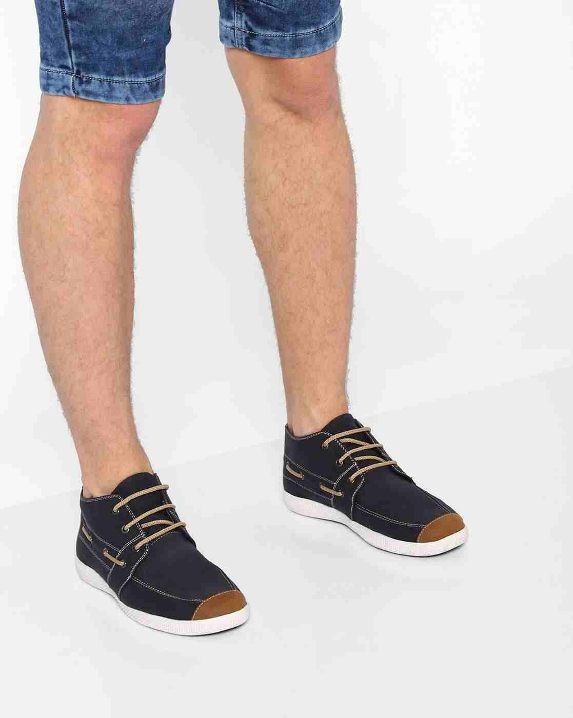 Mid-Top Lace-Up Sneakers