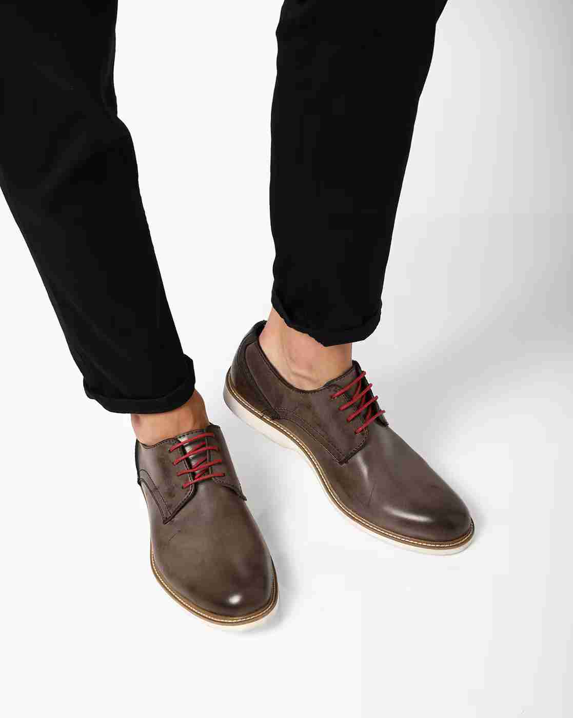 Plain-Toe Derby Casual Shoes