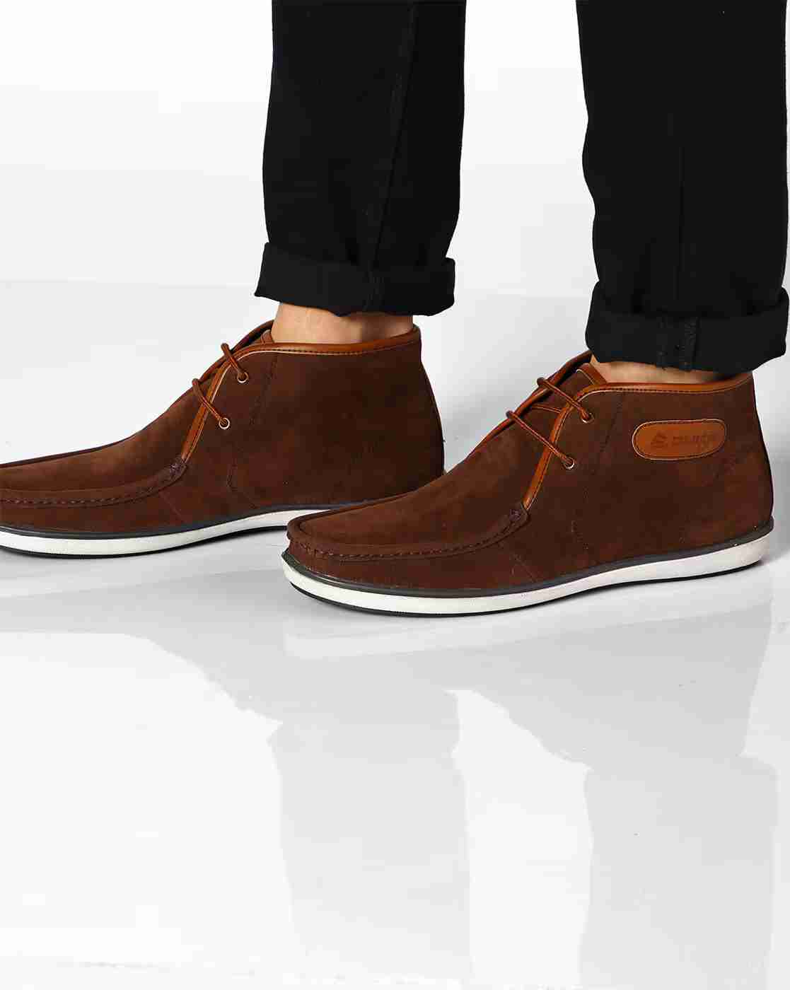 Suede Apron-Toe Chukka Boots