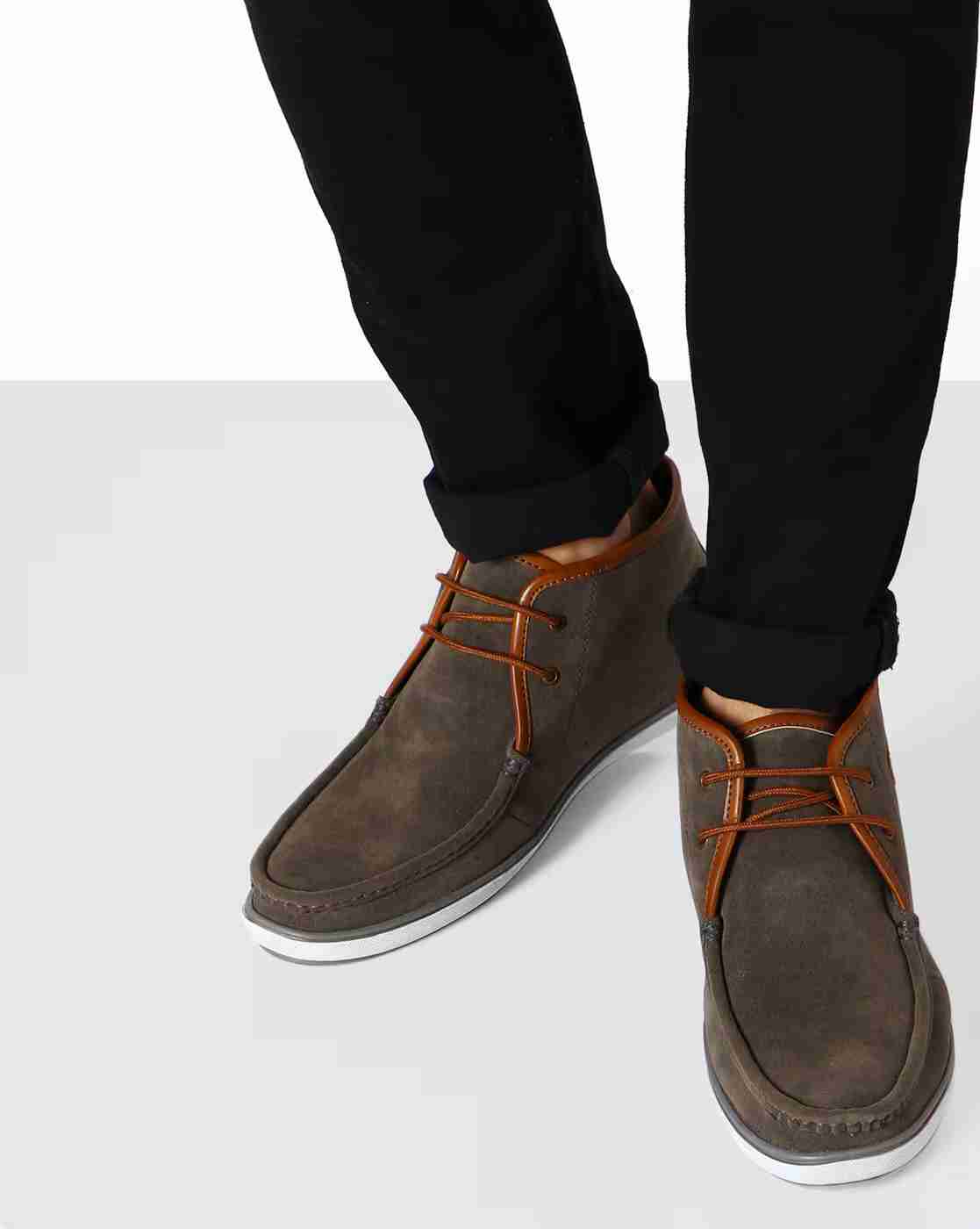 Suede Apron-Toe Chukka Boots