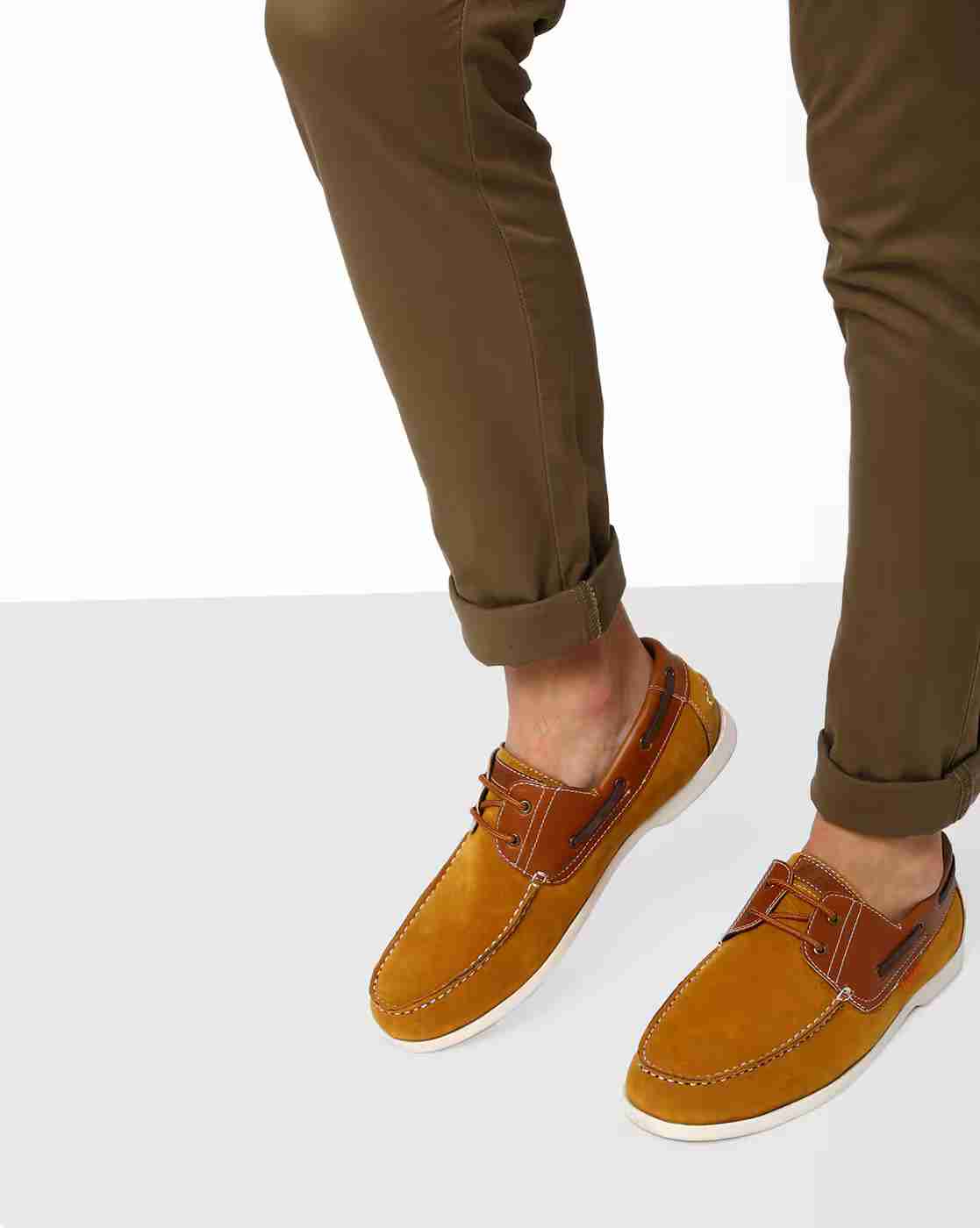 Colourblock Lace-Up Boat Shoes