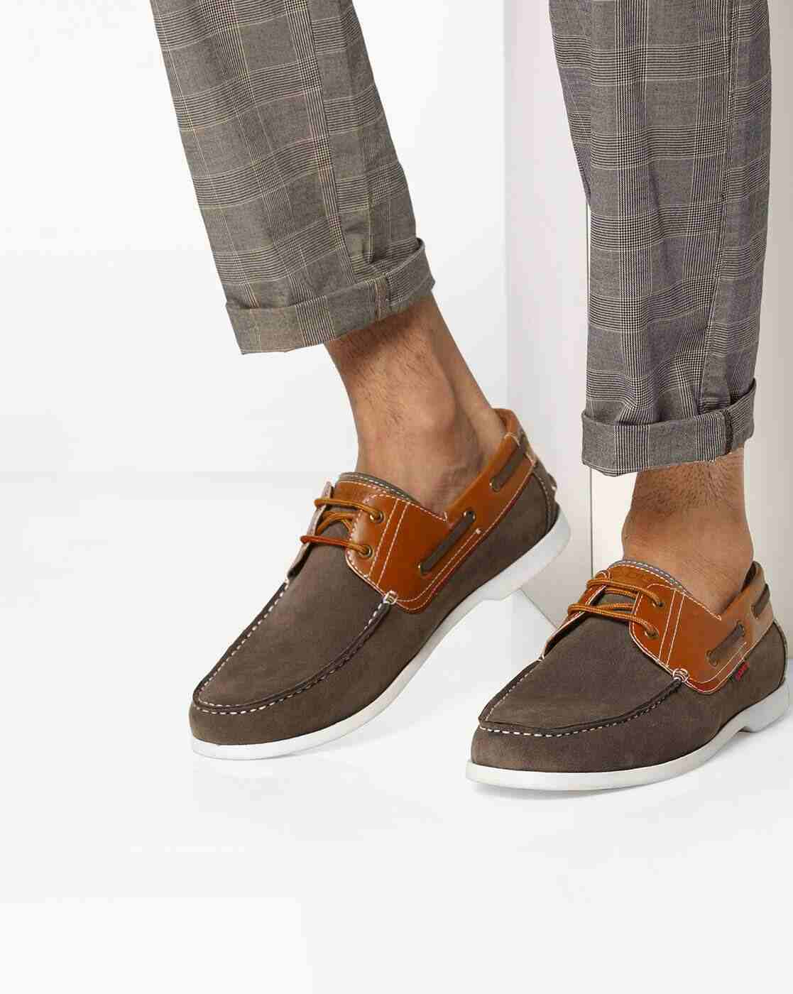 DUKE | Colourblock Lace-Up Boat Shoes|0