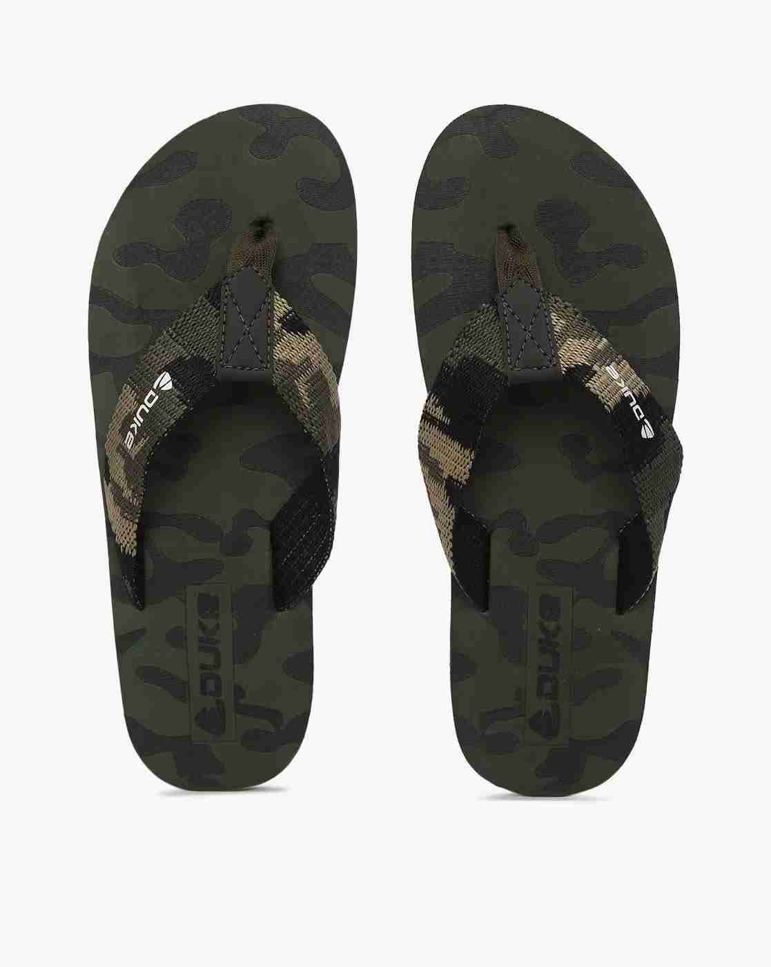 Camo Print Thong-Strap Flip Flops