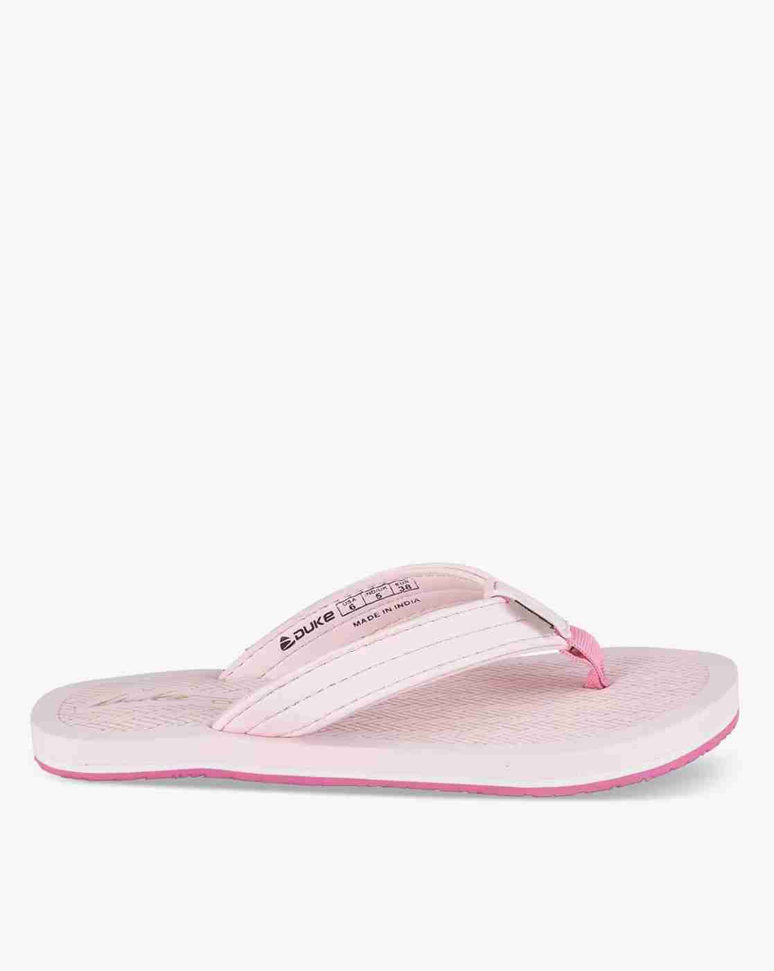 Herringbone Print Thong-Strap Flip-Flops