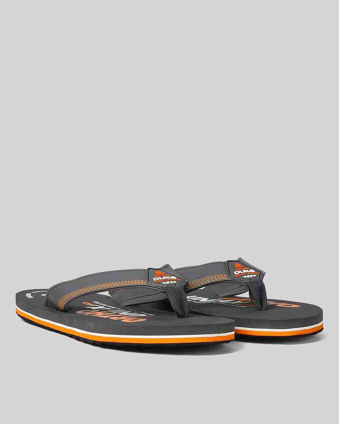 DUKE | Men Brand Print Thong-Strap Flip-Flops|1