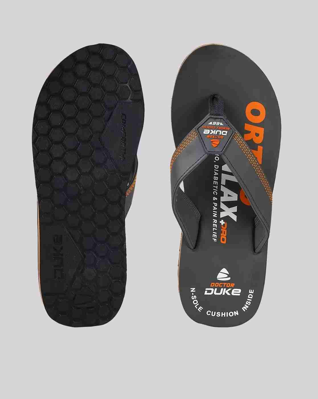 DUKE | Men Brand Print Thong-Strap Flip-Flops|3