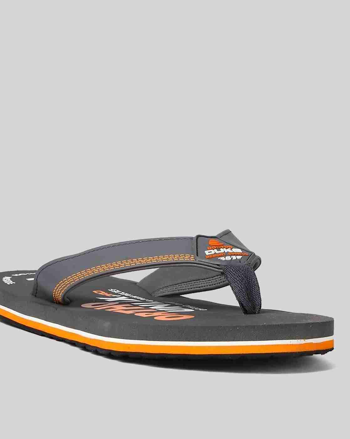 DUKE | Men Brand Print Thong-Strap Flip-Flops|5
