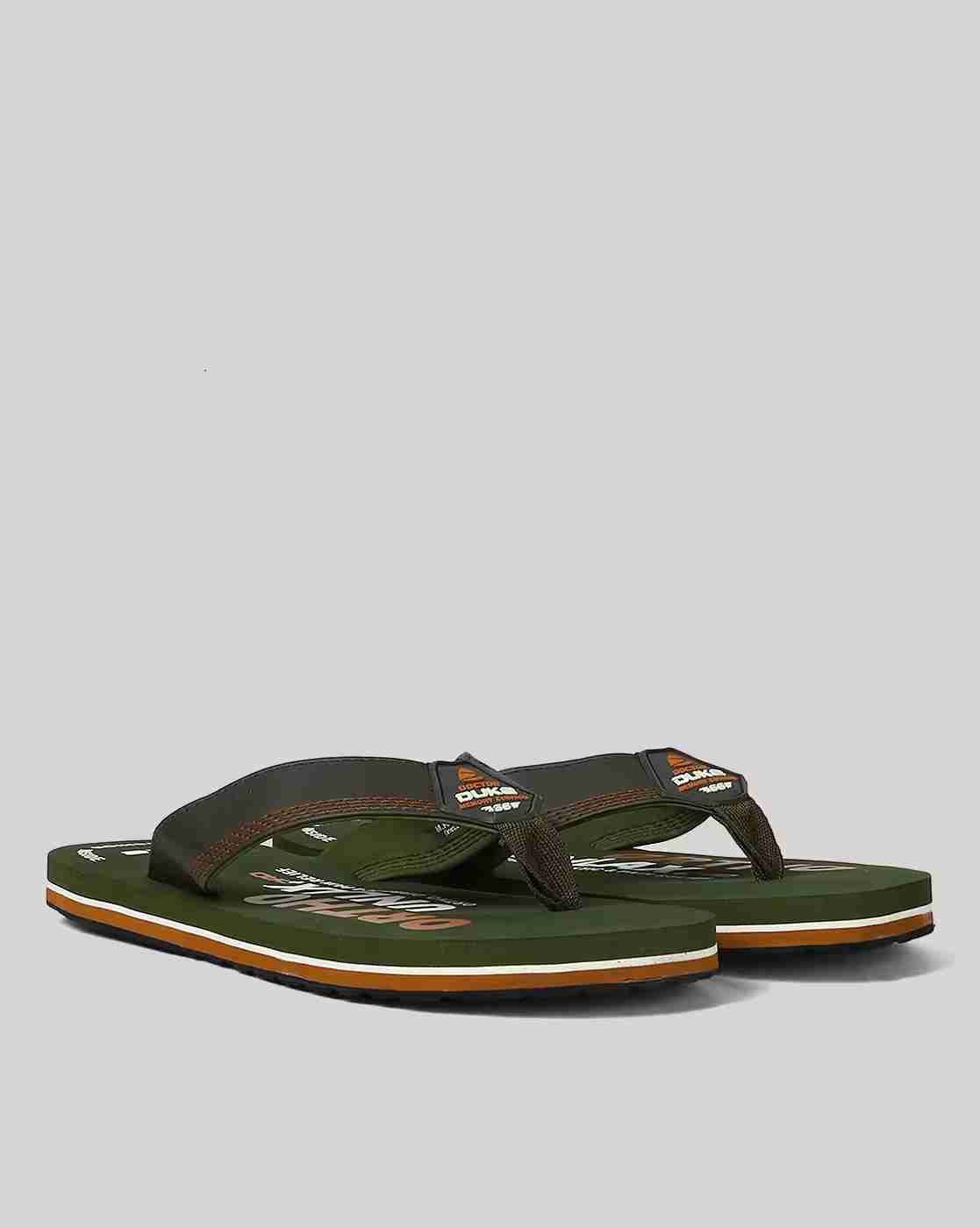 DUKE | Men Brand Print Thong-Strap Flip-Flops|1