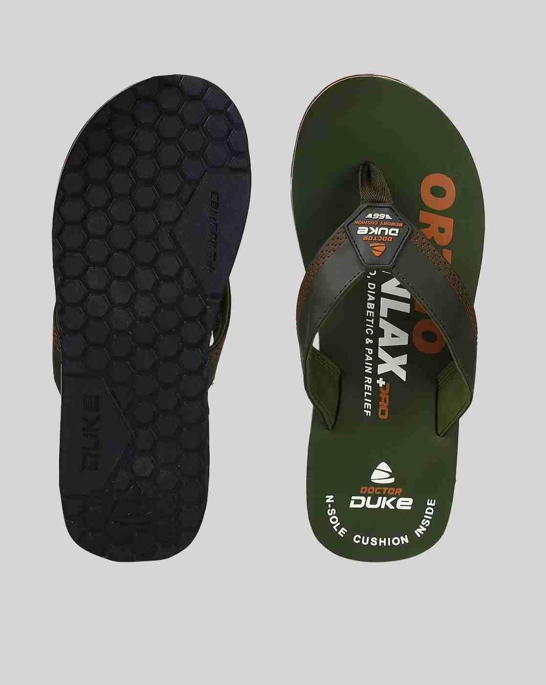 DUKE | Men Brand Print Thong-Strap Flip-Flops|3