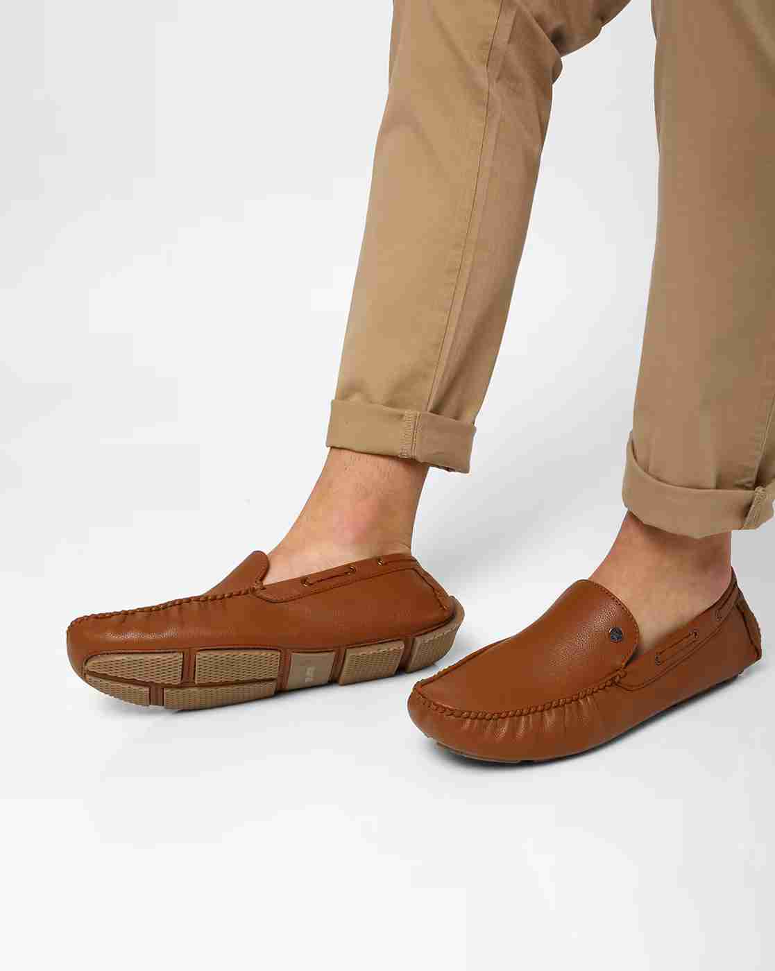 DUKE | Driving Moccasins with Panelled Sole|0