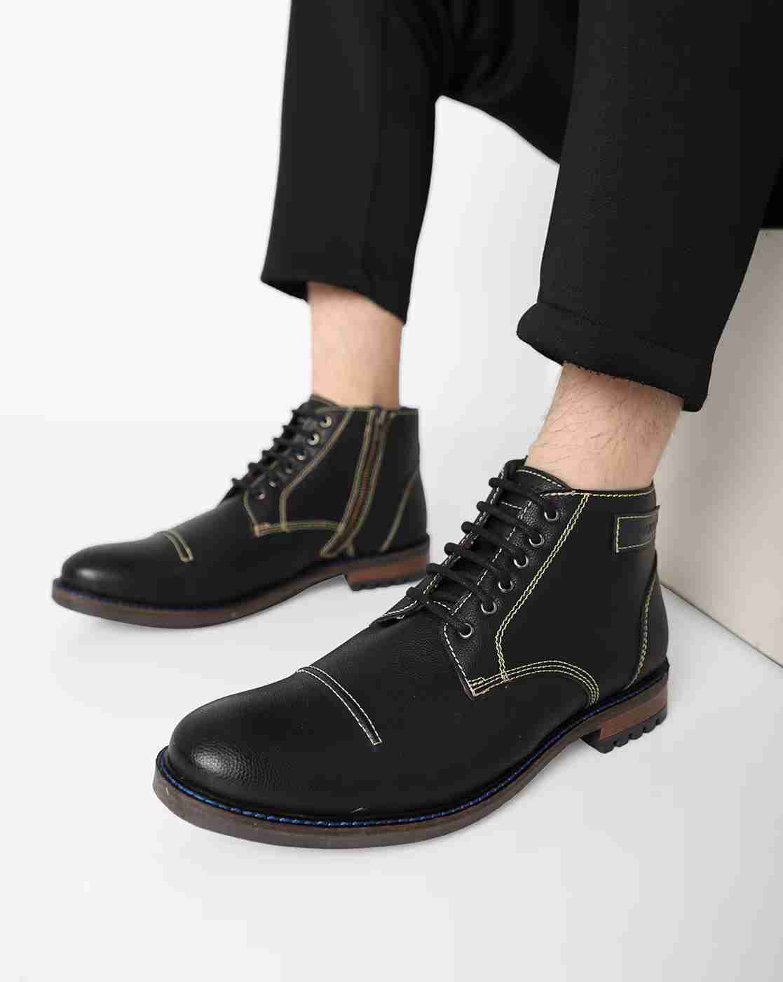 Ankle-Length Textured Boots
