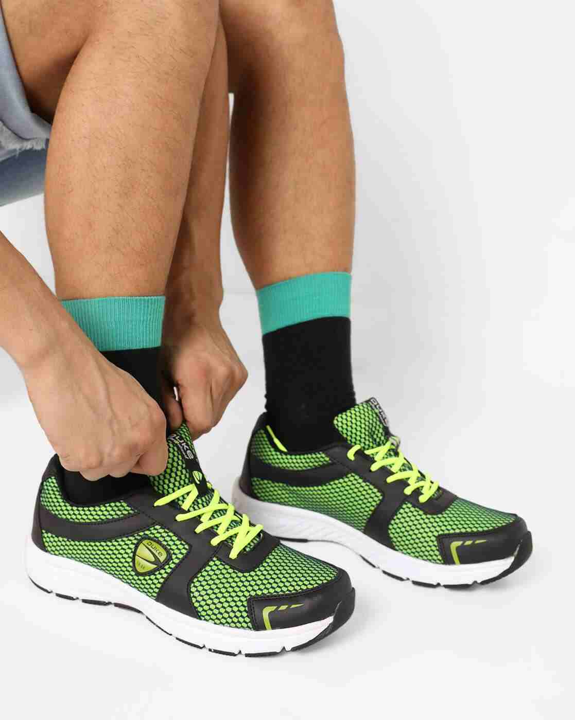 Panelled Lace-Up Sports Shoes