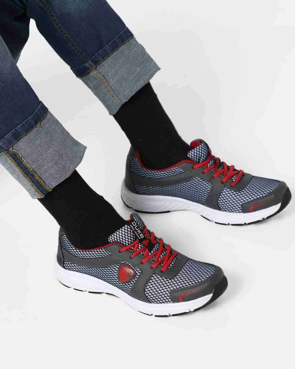 Panelled Lace-Up Sports Shoes
