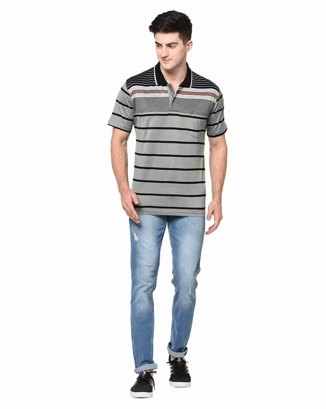 DUKE | Striped Polo T-shirt|4