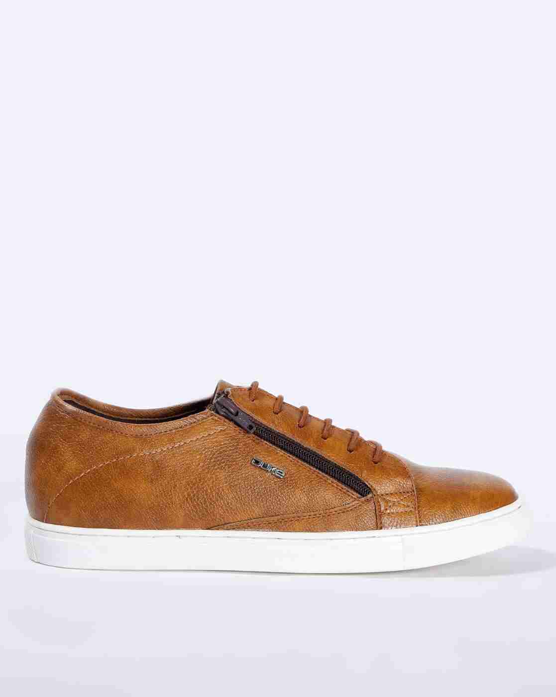 DUKE | Textured Lace-Up Sneakers with Zip|0