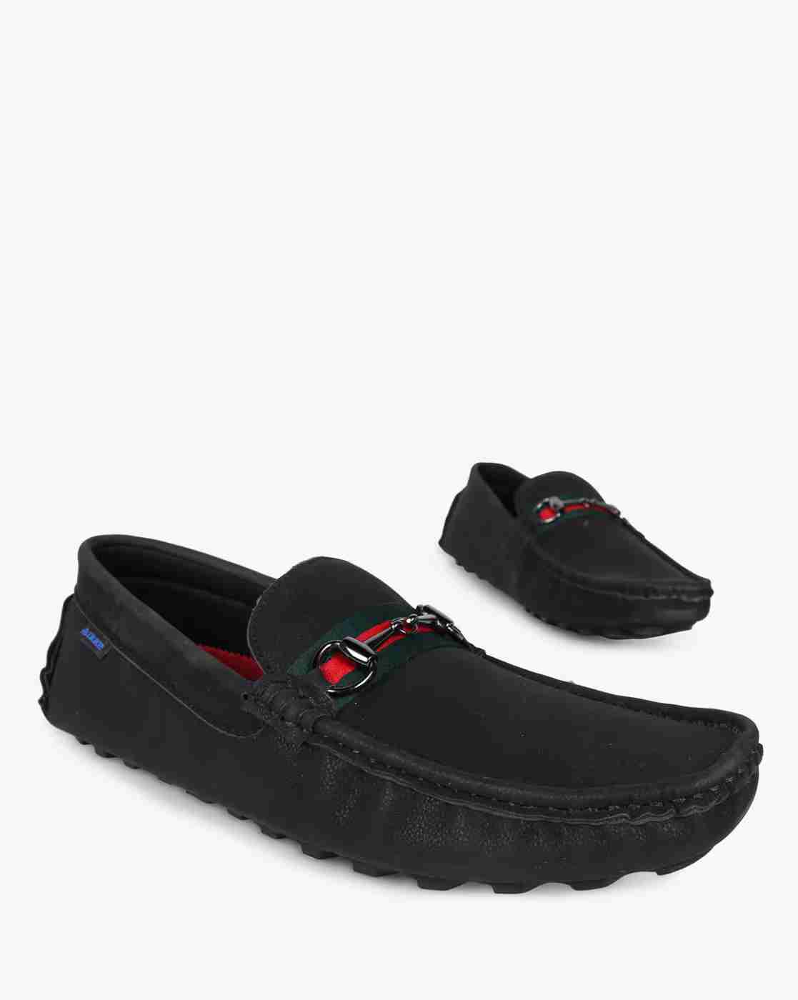 Textured Slip-On Shoes with Metal Accent